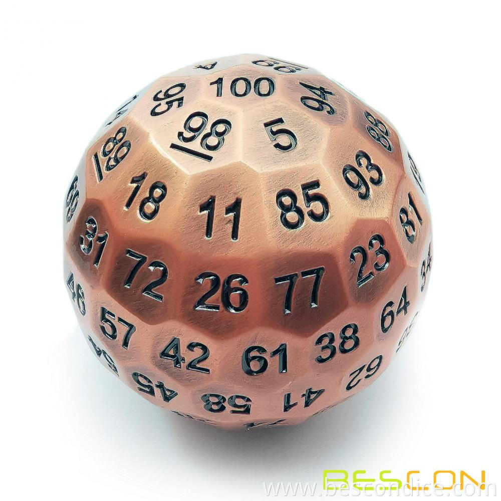 Jumbo Solid Metal D100 Dice 50mm 1 Jumbo Solid Metal D100 Dice 50mm 1